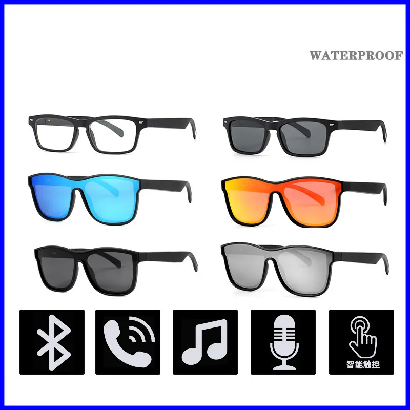 저렴한 스마트 블루투스 선글라스 수신 전화 및 듣기 음악 방수 안경 프레임 안티 블루 라이트