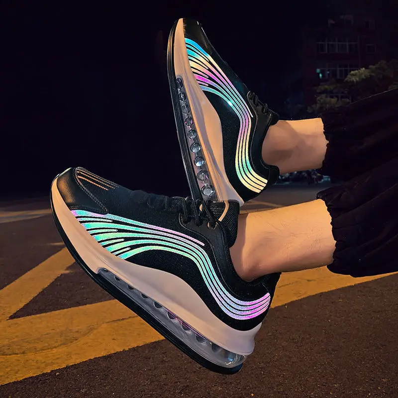 

2021 spring and summer trend men's air cushion shoes large size thick soled sports leisure running student running shoes
