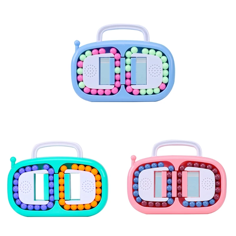 

Q9QB Rotating Finger Spinner Orbiting Bean Cube Kid’s Party Favor Set Pressure Relief Spinning Tops Interactive Kids 3+ Gift