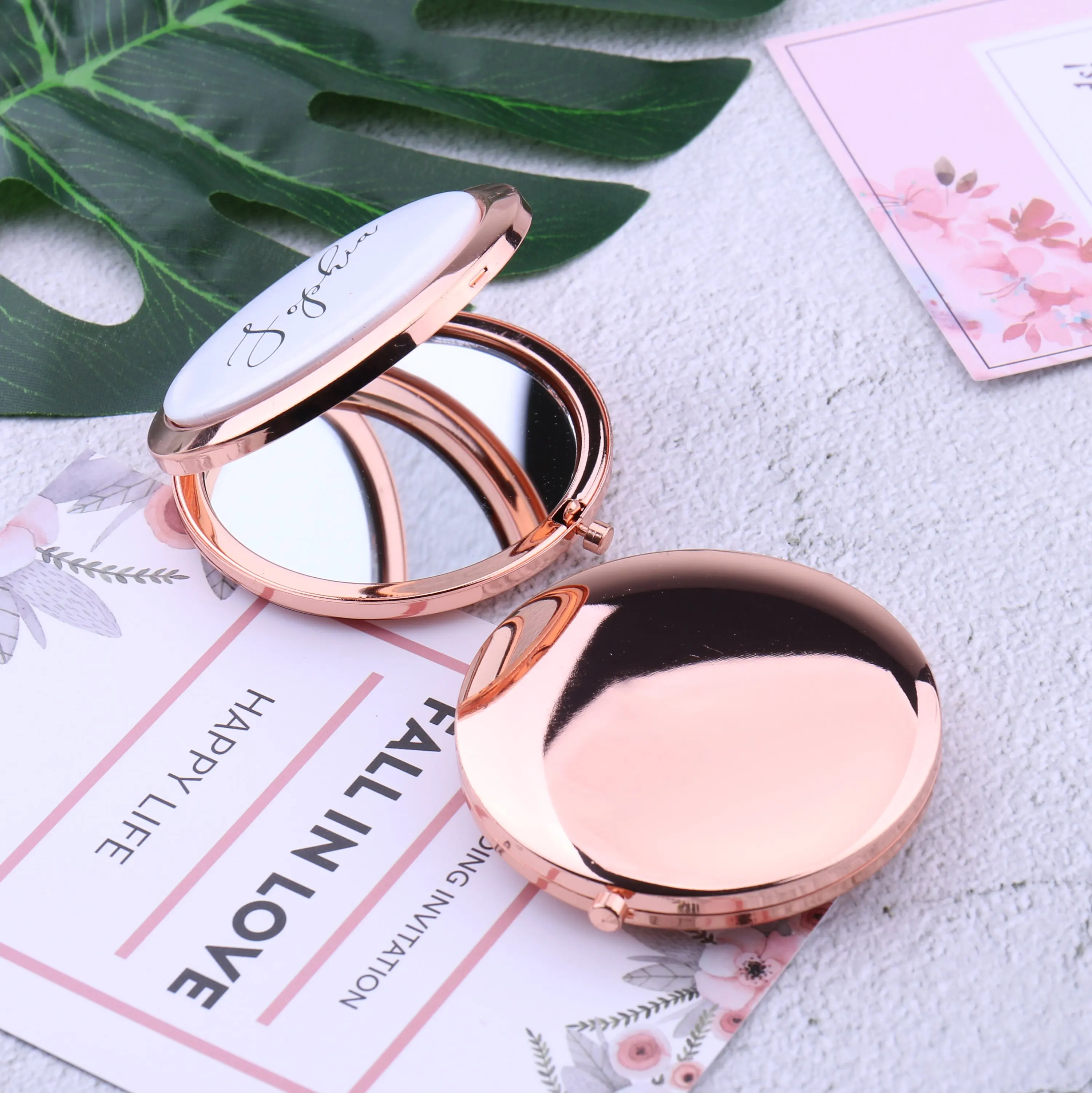 Индивидуальное компактное зеркало с 2x увеличением подарок для нее подружки