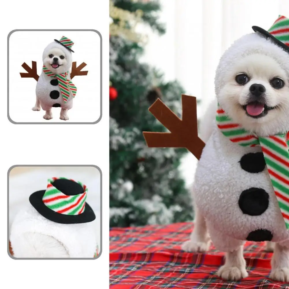 

Adorable Creative Cosplay Prop Pet Snowman Accessory Polyester Dog Costume Outfit Good Craftsmanship for Puppy Cats