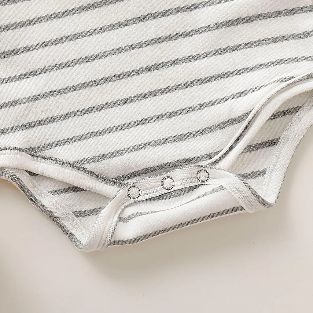 Autumn Baby Romper Infant Boys&ampGirls Long Sleeve Solid Striped Print O-Neck Clothes Roupas Kids Cotton Clothing 3M-18M | Мать и