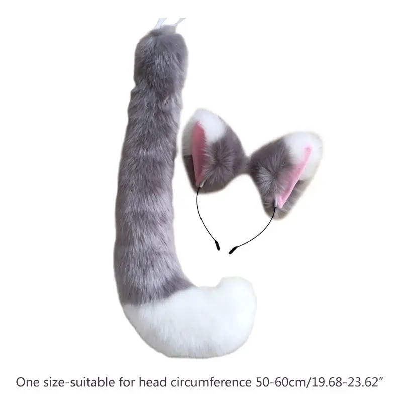 Бандана для волос с кошачьими и волчьими ушками плюшевая бандана контрастных