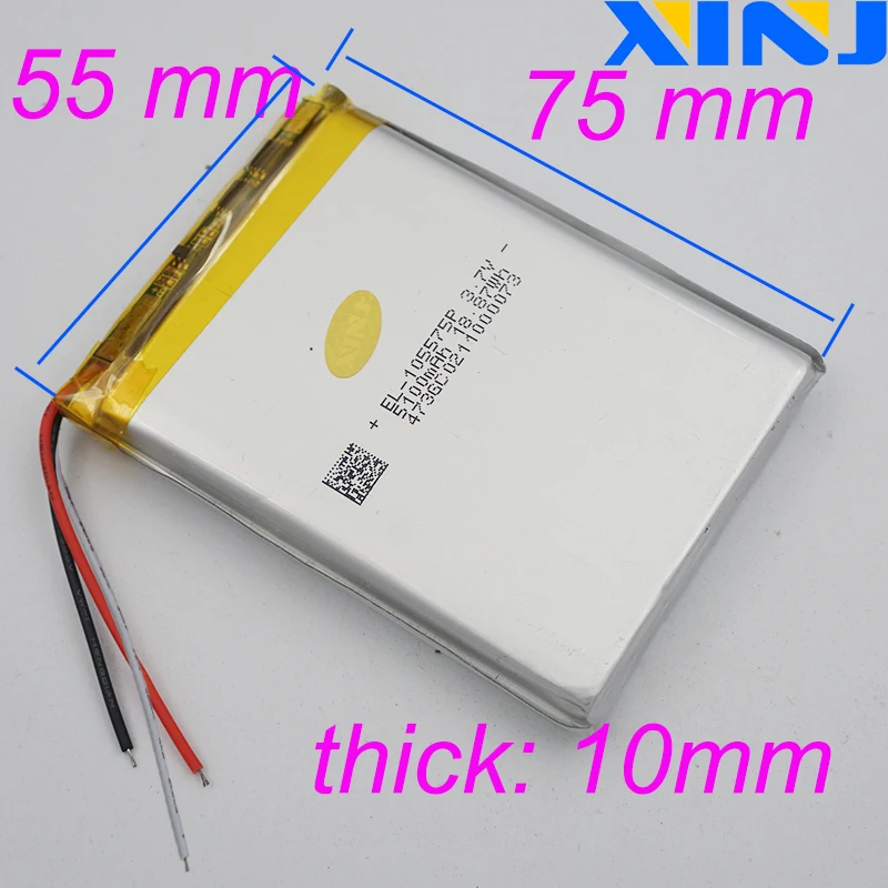 XINJ 3,7 V 5100mAh 3 провода для термистора литий-полимерный аккумулятор 105575 для power bank электронная книга планшет MID psp DIY планшет