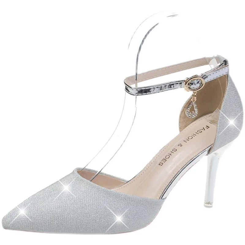 

2021 Sandals Comfort Shoes for Women Buckle Strap High Heels Suit Female Beige New Stiletto High-heeled Spring Girls Black