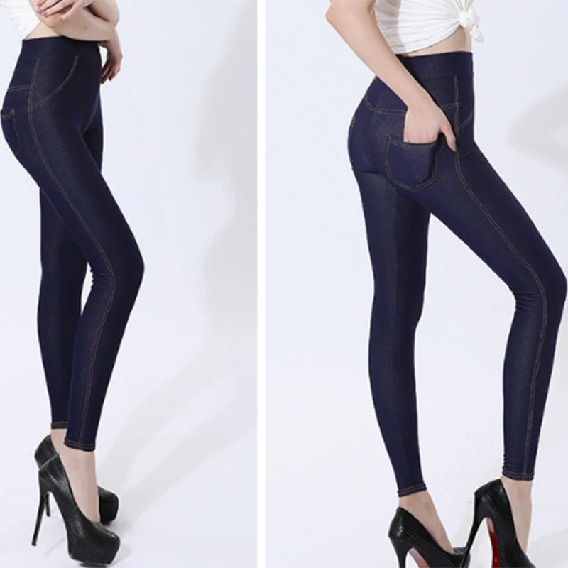 Сезон осень-зима Женская теплая тонкие эластичные длинные брюки-карандаши