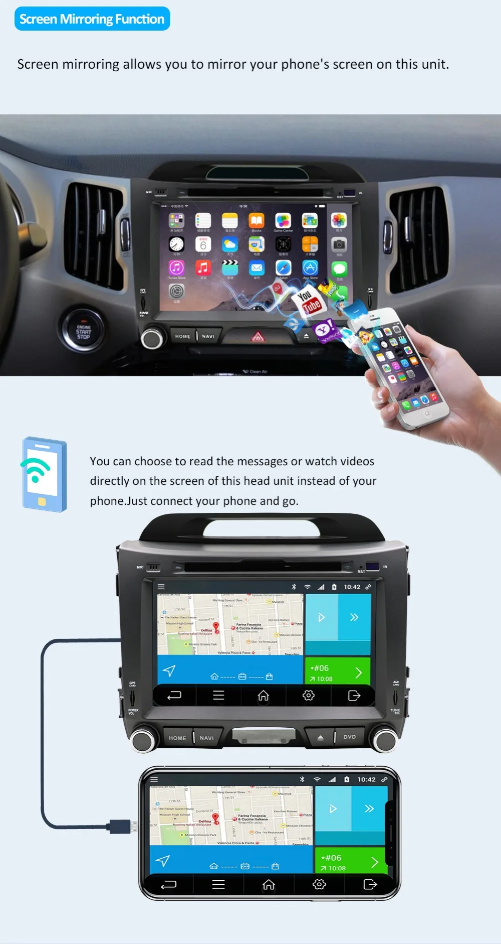 Автомобильный dvd Bosion 8 core 2 din android 9,0 для kia sportage 2009 2011 2013 автомобильный Радио gps навигатор управление рулевым колесом