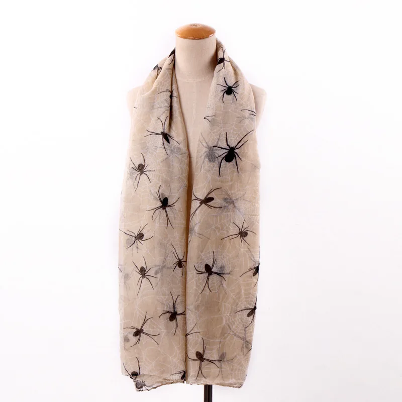 2016 Модный женский шарф с принтом паука шали животным Вуаль Хиджаб оптовая