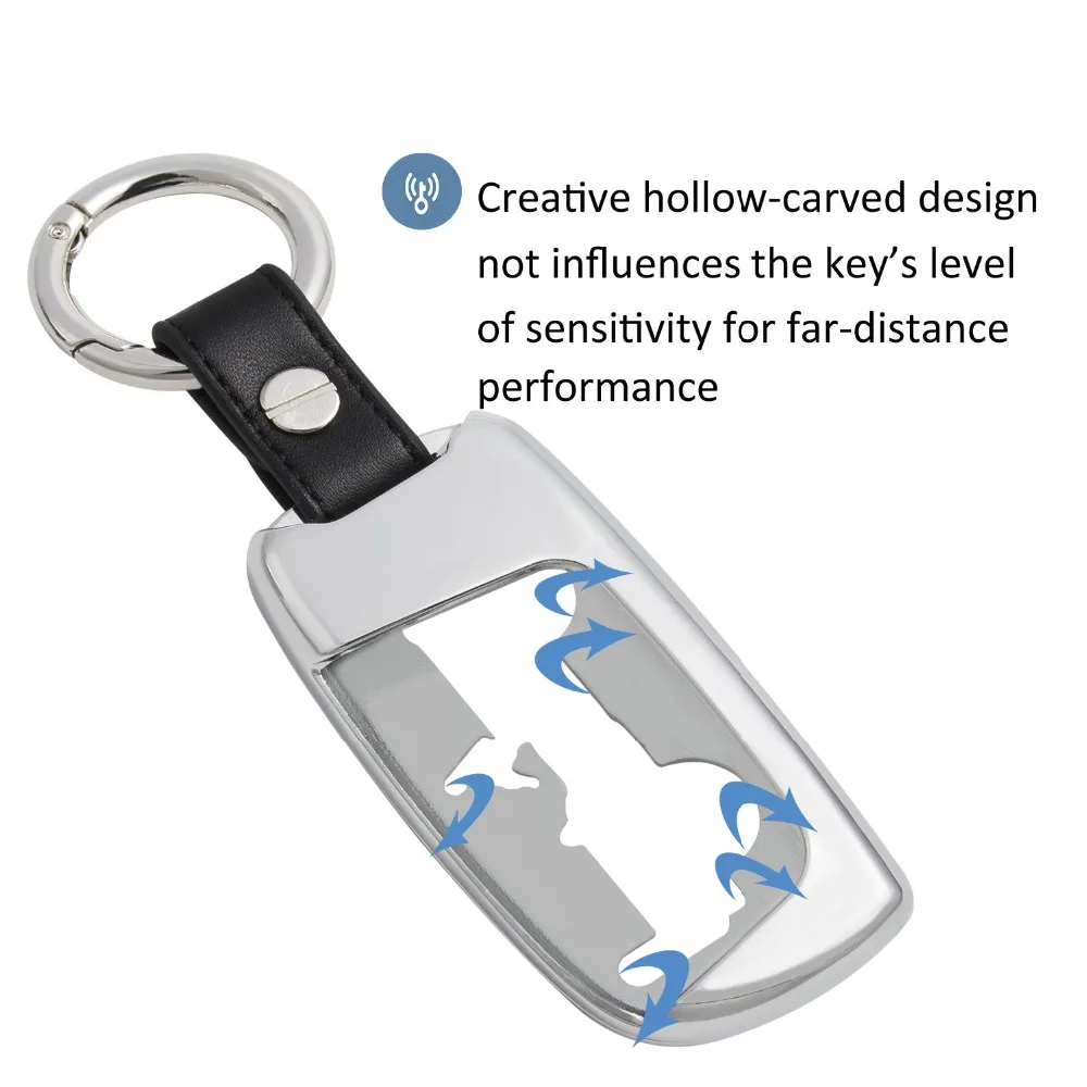 Chuang Qian Remote Control Key Fob Cover Silver Hard Zinc Alloy Keychain Case Shell for Jeep Renegade all years (Silver) | Автомобили и