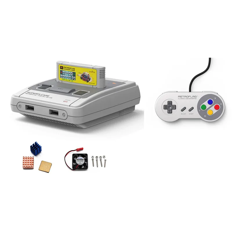 Чехол Retroflag SUPERPi J/Чехол U с радиатором и вентилятором для Raspberry Pi 3B/3 B + консоль