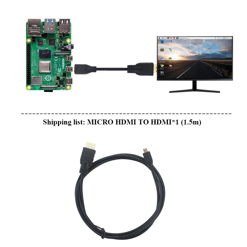 Raspberry Pi 4B Micro HDMI на видеокабель Поддержка 4K адаптер Шнур для планшета HDTV Android