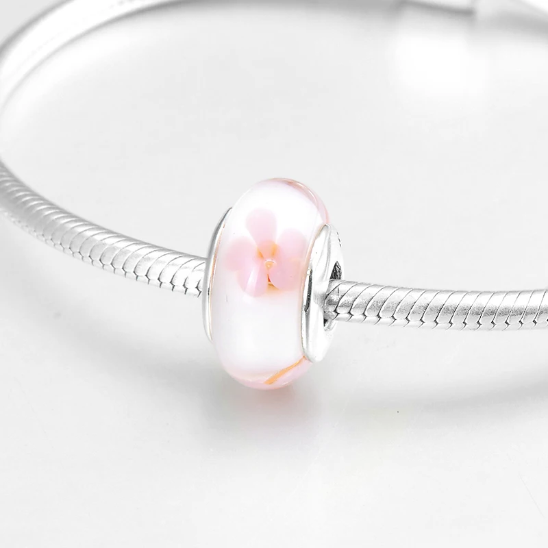 Бусина-Шарм из серебра 925 пробы с муранским стеклом | Украшения и аксессуары