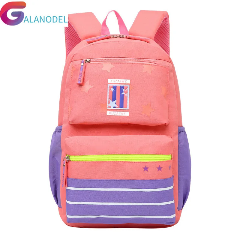 Детские школьные сумки в полоску для мальчиков и девочек модные ультралегкие