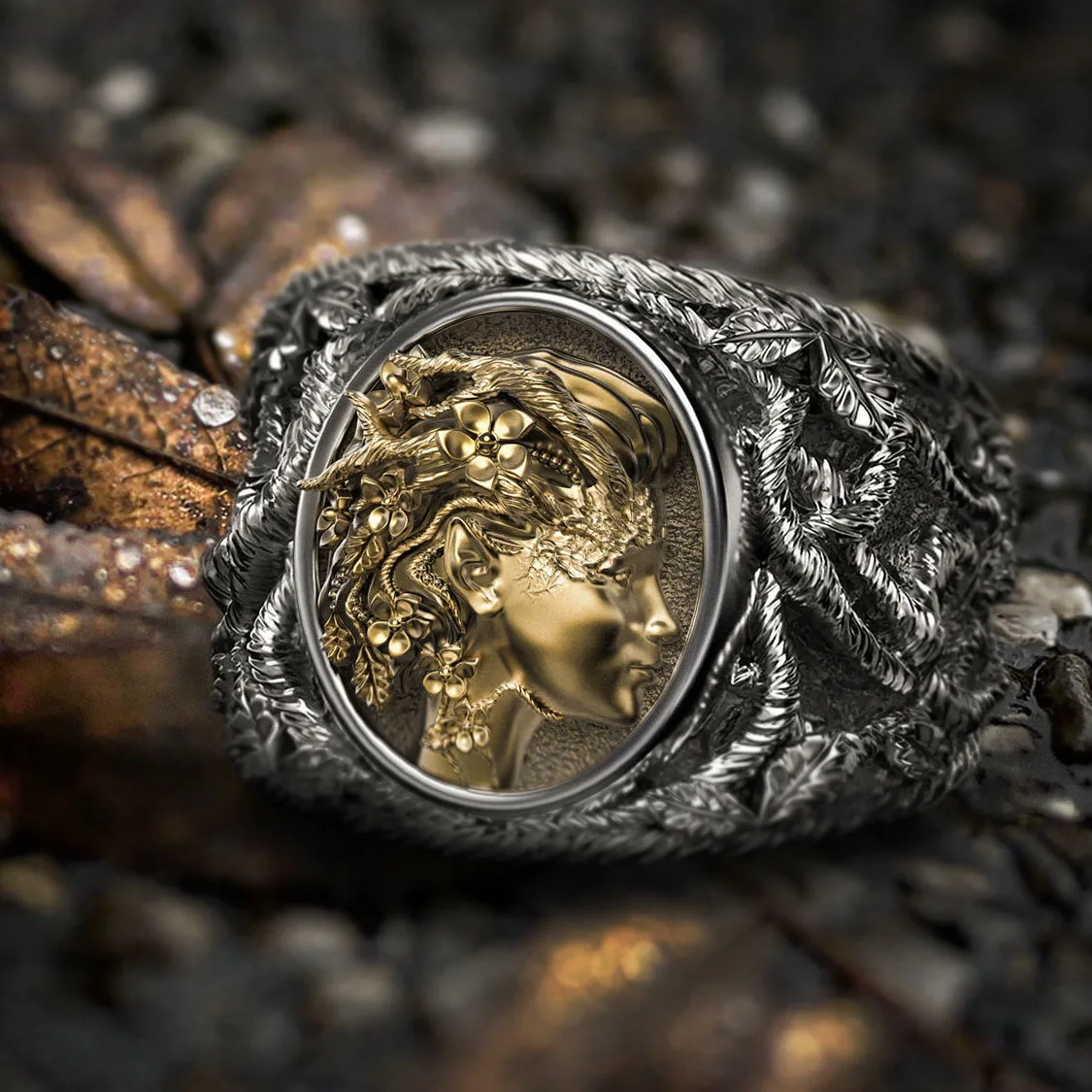 

Vintage Men's Fashion Avatar Pattern Alloy Pattern Ring Silver Color Jewelry Gothic Punk Party Jewelry Anniversary Gift