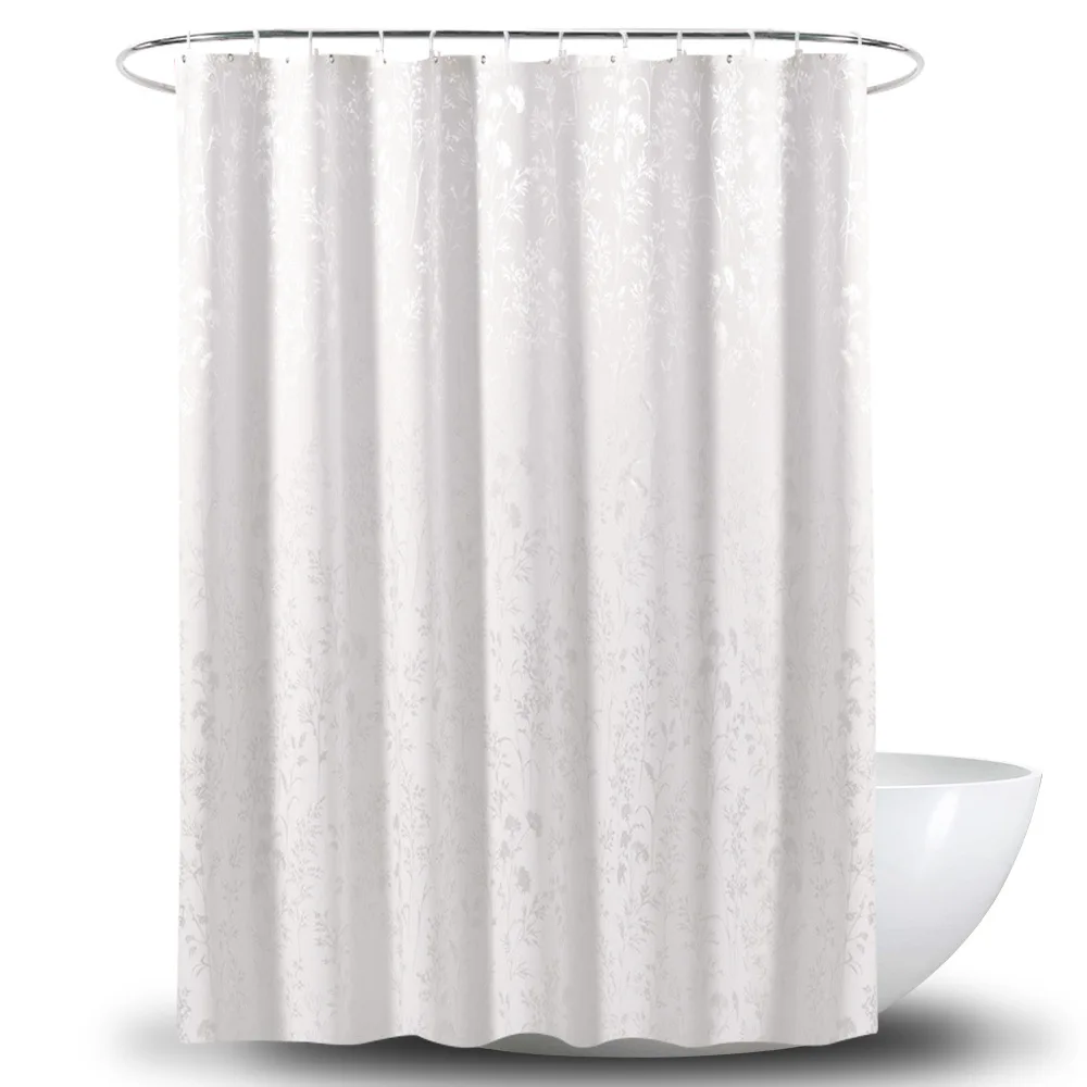 

Waterproof Shower Curtain Set With Hooks Solid Color Bathroom Curtains For Bathtub Dropshipping Bath Mildew Proof for Home Decor