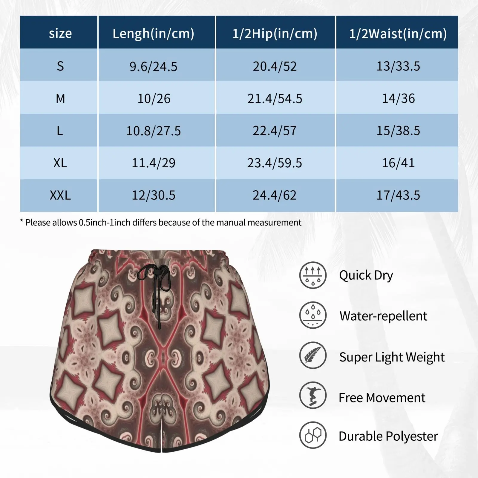 

Muscle And Bone Swim Shorts Women Beach Shorts Strange Kaleidoscope Macabre Bone Biology Intricate Spirals Swirls