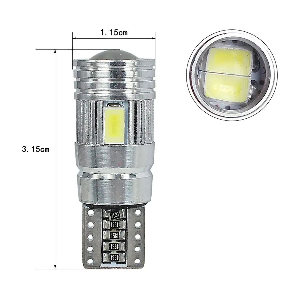 Автомобильный светильник лампы 10 шт. 5630 6smd W5w автомобиля 12v светодиодные задние