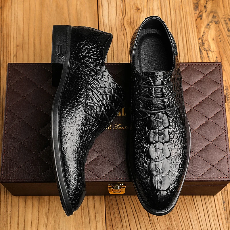 

Mens Shoes Casual Luxury Formal Shoes Crocodile Pattern Dress Shoes Business Elegant Oxford New Arrival Adulto shoes Scarpe Uomo