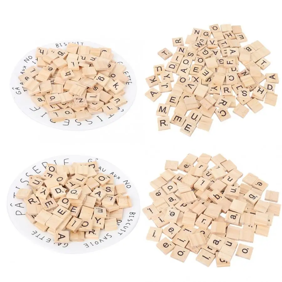 Набор из 2 предметов с буквами деревянные плитки головоломки блоки поделки