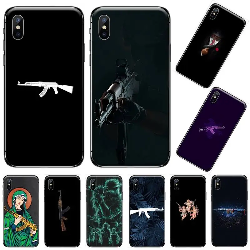 Чехол для телефона AK47 с изображением пистолета ангела блестящий чехол iphone 5 5s 5c se 6