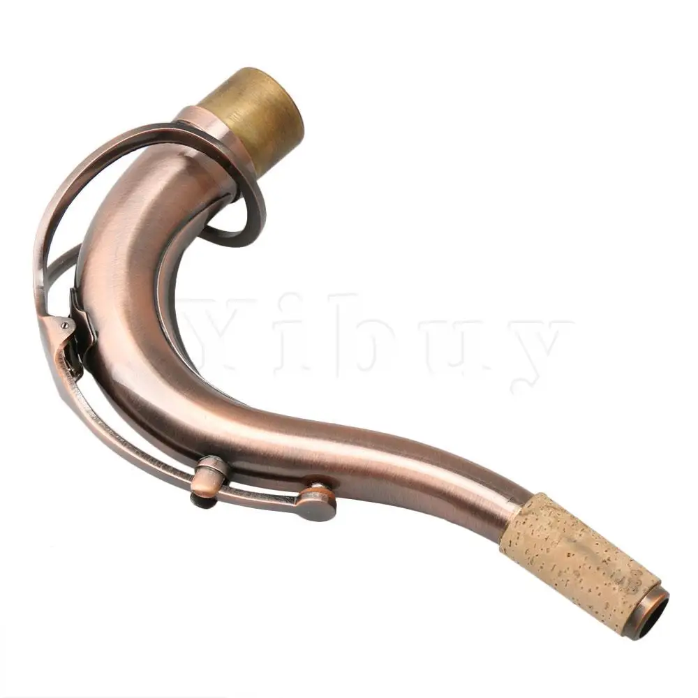 Yibuy Tenor B-плоский саксофон изгиб шеи латунный материал мундштук части Ретро