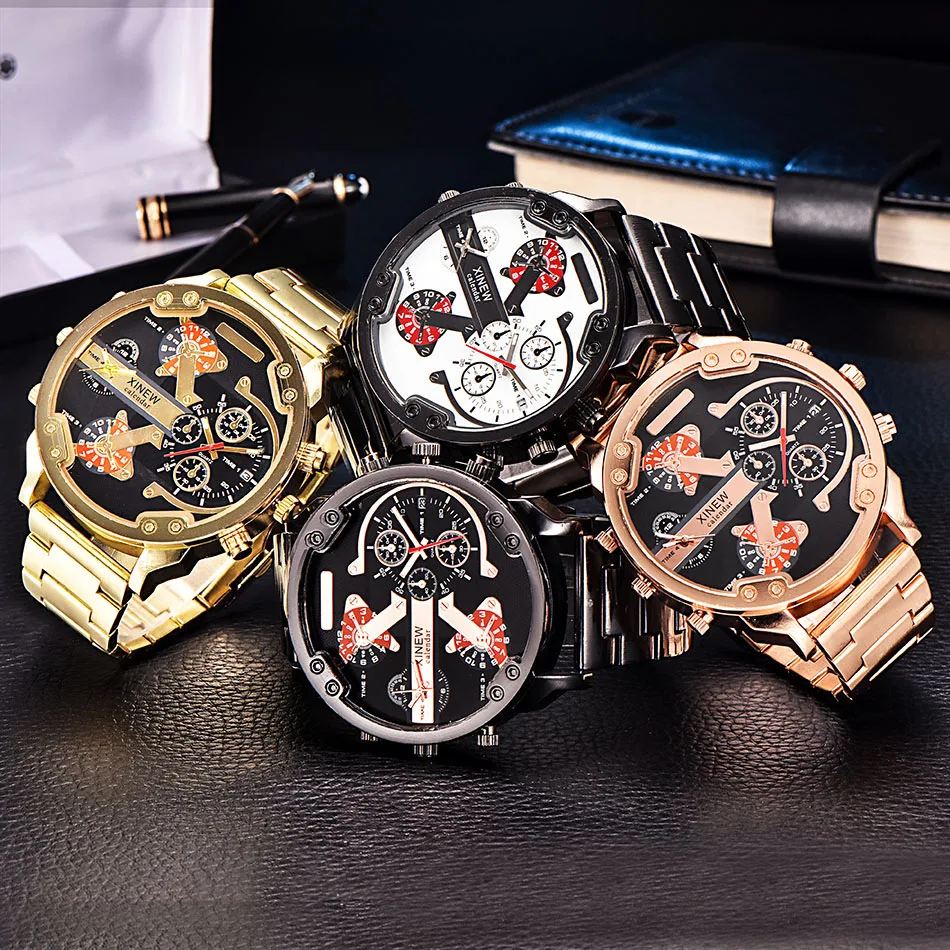 Sports Watches Luxury Brand Men Analog Digital Leather Sports Watches Men's Army Military Watch Man Quartz Clock Relogio