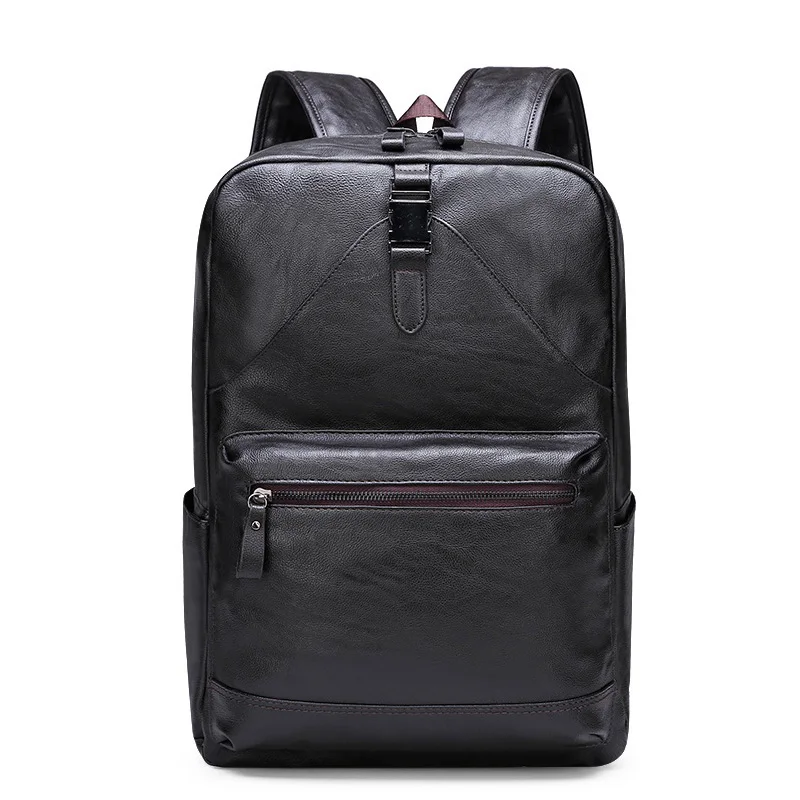 

Мужской деловой рюкзак из мягкой кожи, с молнией