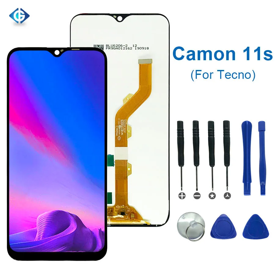 Для Tecno Camon 11s CB7 ЖК-экран 6,2 ''Полный ЖК-дисплей для Tecno Camon 11s CB7 ЖК-дисплей кодирующий преобразователь сенсорного экрана в сборе