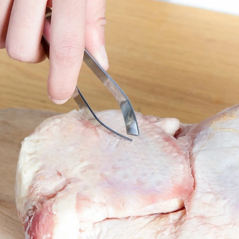 

1pcs Stainless Steel Kitchen Accessories Fishbone Tongs Fish Hair Remover Clip Kitchen Gadgets Cleaning tool Clip Kitchen Tools