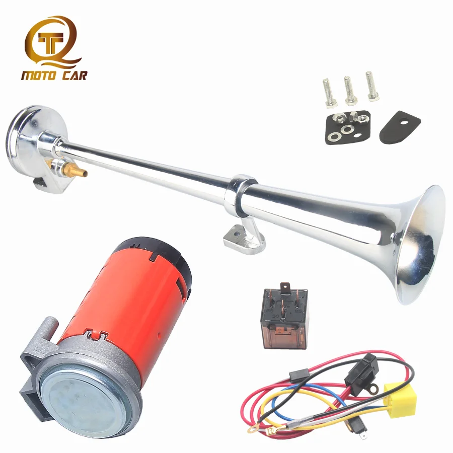 

Universal 12V 24V 100A 150DB Air Horn Compressor Super Loud Car Horn Pump Speakers Chrome For Trucks Automobiles Boat train