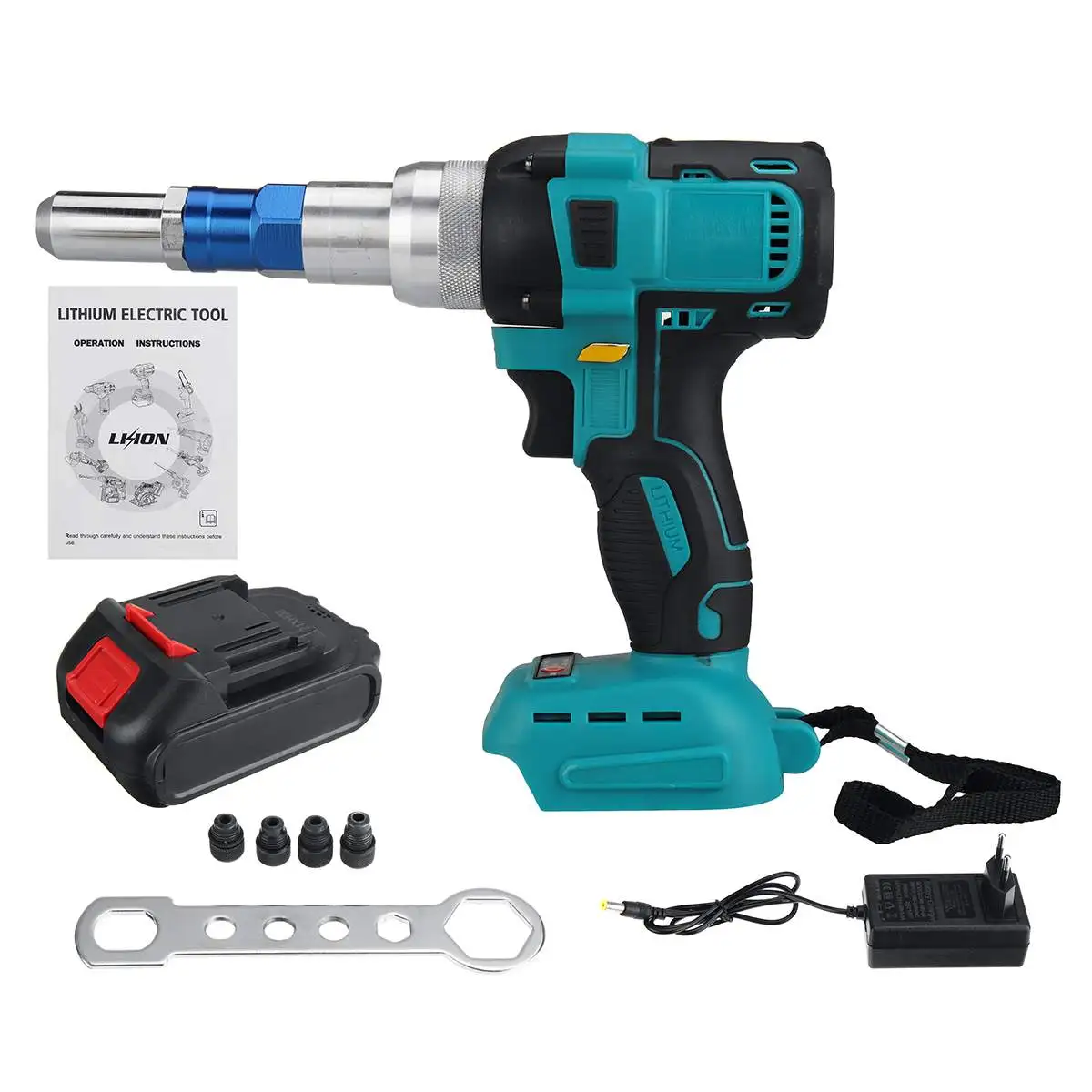 

Cordless Electric Automatic Riveting Nut Gun 4pcs 2.4-4.8mm Kit With 6000/ 12000MAH Battery For 18V Makita 10000N Pull Force