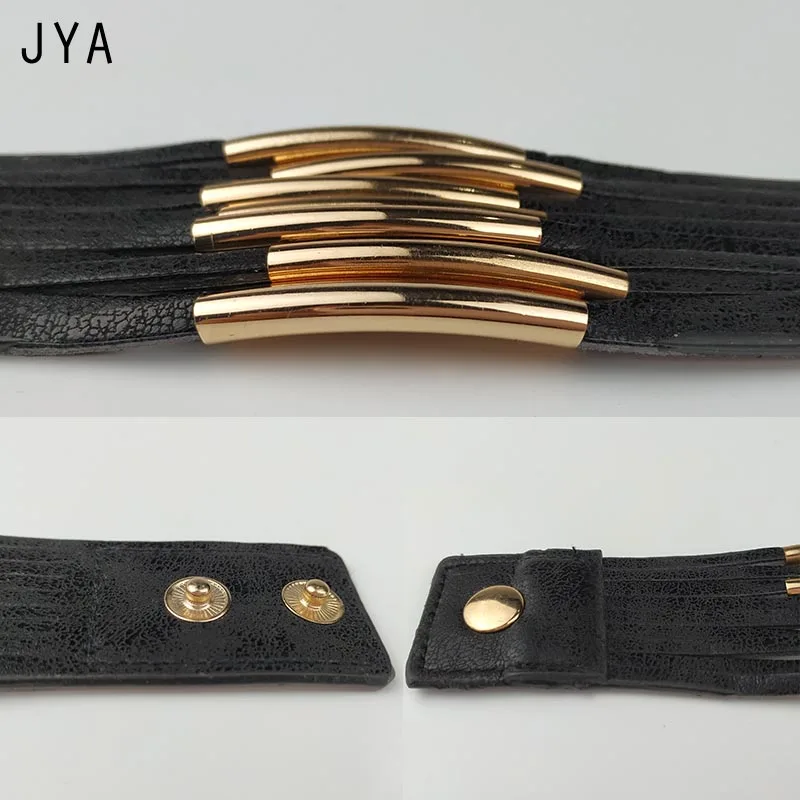 Cpop браслеты для женщин черный кожаный браслет роскошные ювелирные изделия