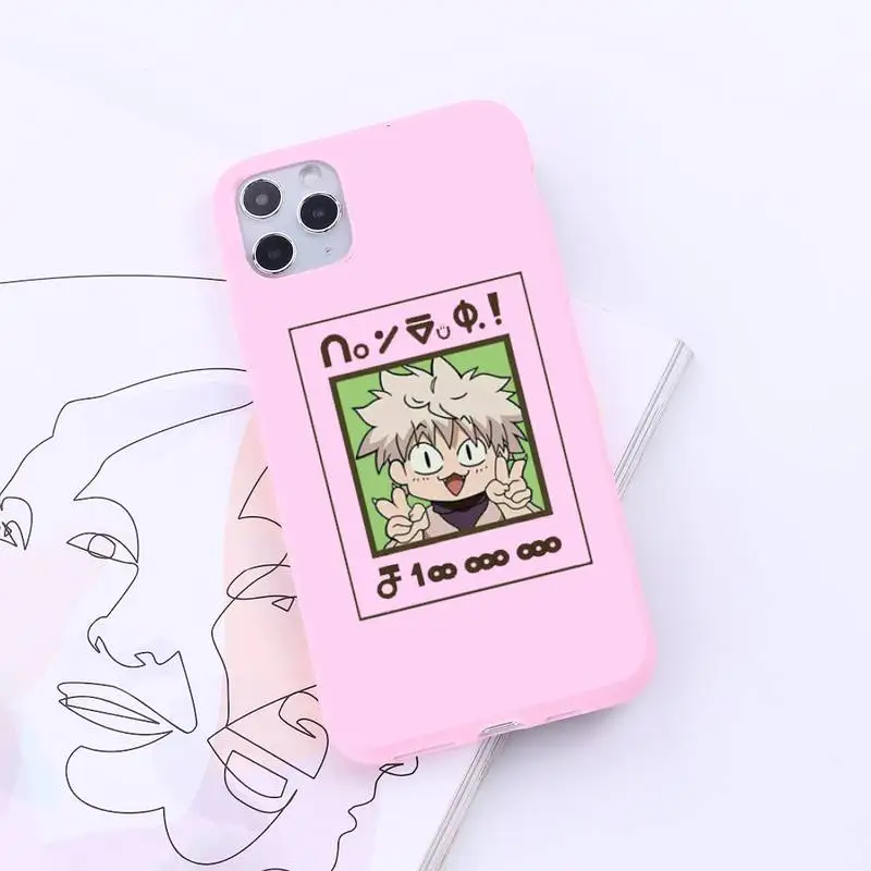 

hunter x hunter cute funny anime Phone Case Candy Color for iPhone 6 7 8 11 12 s mini pro X XS XR MAX Plus