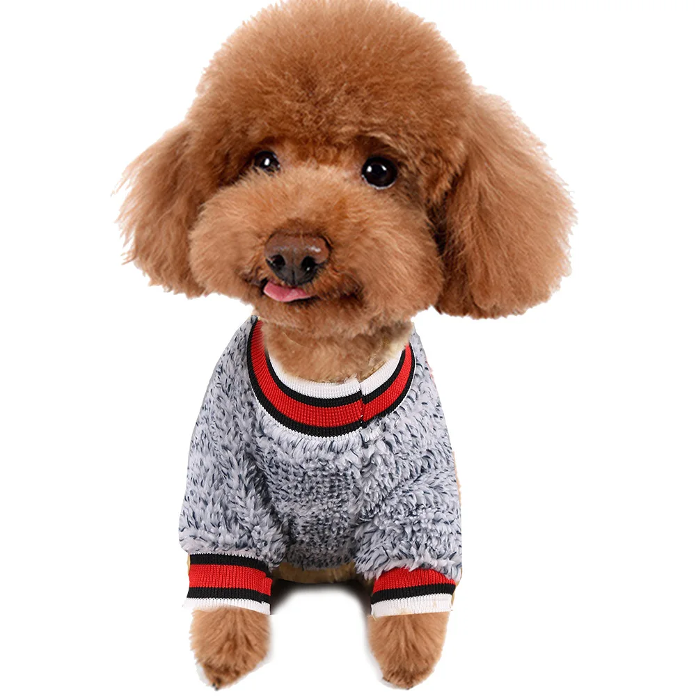 

Dog Coat Coral Fleece Autumn Winter Clothes Teddy Chihuahua Bago Bulldog Classic Sports Fashion Two Feet Warm Clothing