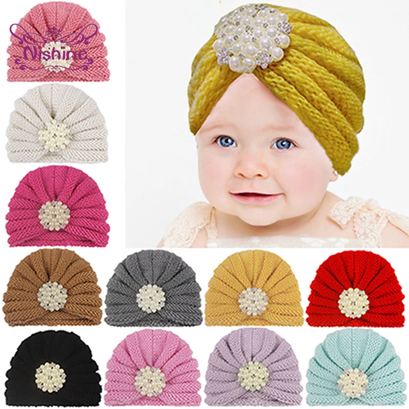 

16*12,5 см, модные блестящие шапки для новорожденных, украшения для волос с искусственным жемчугом, детские головные уборы, рождественские под...