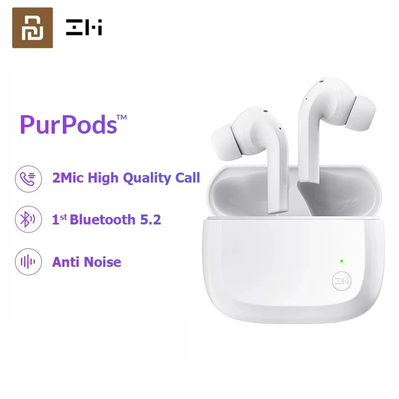 

Xiaomi Youpin ZMI PurPods World's 1st Bluetooth 5.2 True Wireless Earphones 2Mic Anti Noise Waterproof In Ear Earphones