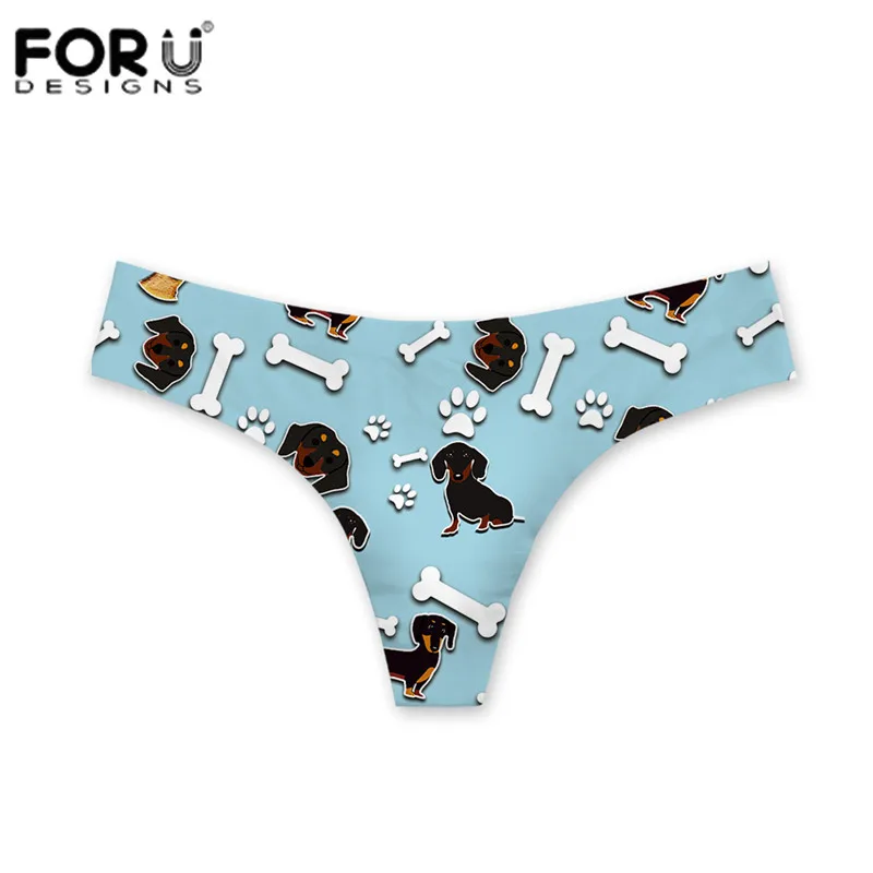 FORUDESIGNS женское нижнее белье трусы Такса собака стринги сексуальные трусики