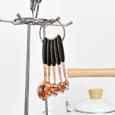 

Baking tools rose gold stainless steel measuring spoon set of five DIY cake measuring spoon set