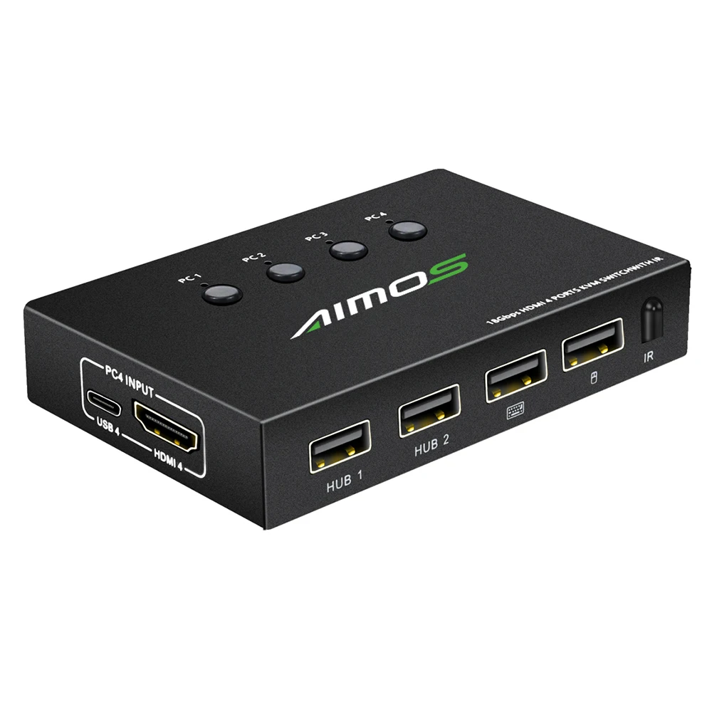 Переключатель AIMOS 4K @ 60 Гц 4-портовый USB-переключатель селектор выключатель 4 в 1 с