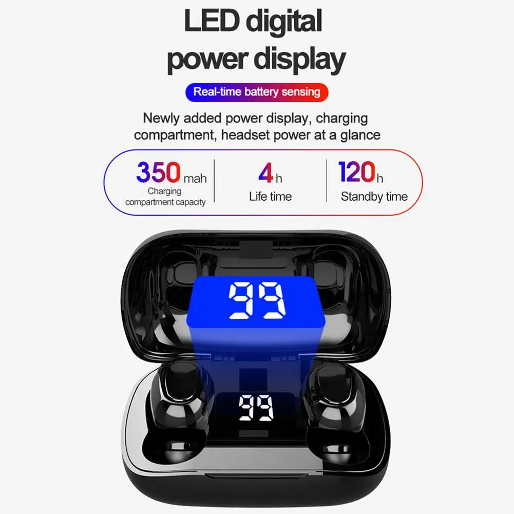 L21 Pro TWS Bluetooth 5.0 Earphones Wireless IPX7 Waterproof Headphones HIFI Sounds Handsfree Earbuds Stereo Gaming Earpiece | Электроника