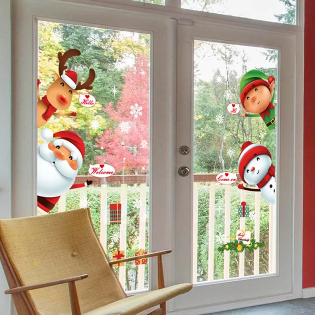 

2021 New 60*90cm Christmas Decorations Christmas Win-dow Stickers Snowflake Wall Sticker Home Decoration Stickers & Posters