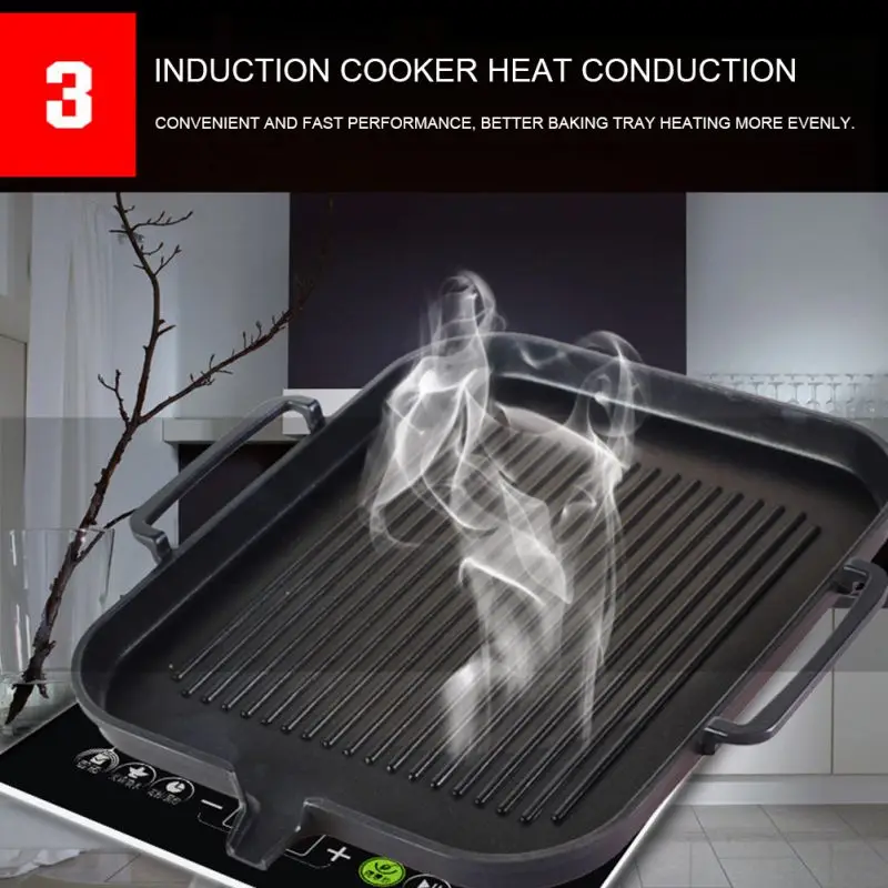 

Baking Pan Square Barbecue Pan Teppanyaki Smoke-free Non-stick Barbecue Pan Cooker Portable Outdoor Barbecue Frying Pan