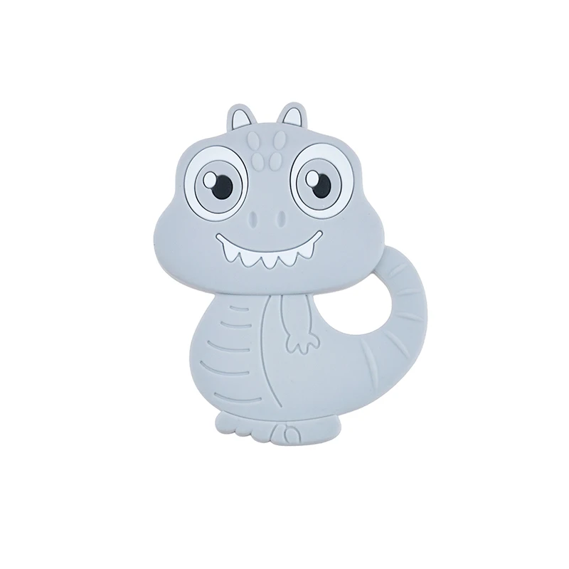 Mordedor de silicona de grado alimenticio para beb&eacute;, mordedor sin BPA para dentici&oacute;n, accesorios para chupete de lactancia, de dinosaurio de dibujos animados, 1 unidad-0