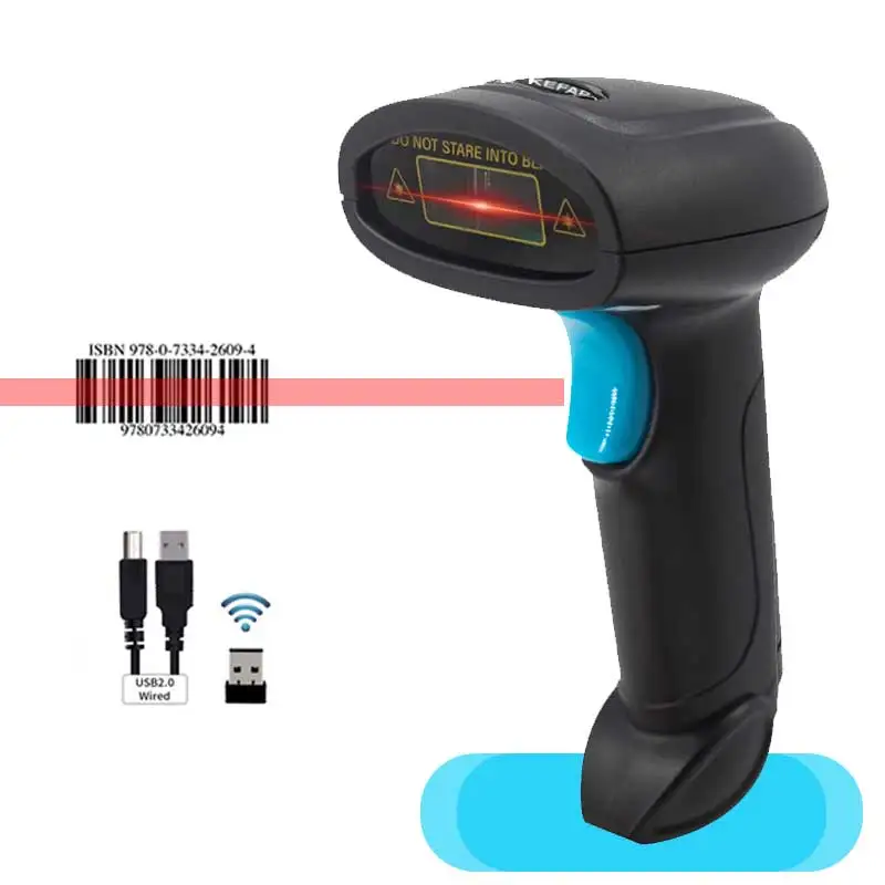 

Factory Sale Handheld Wired 1D Laser Barcode Scanner for Fast Long Length Wireless Barcode Reader 2.4G Connection Available