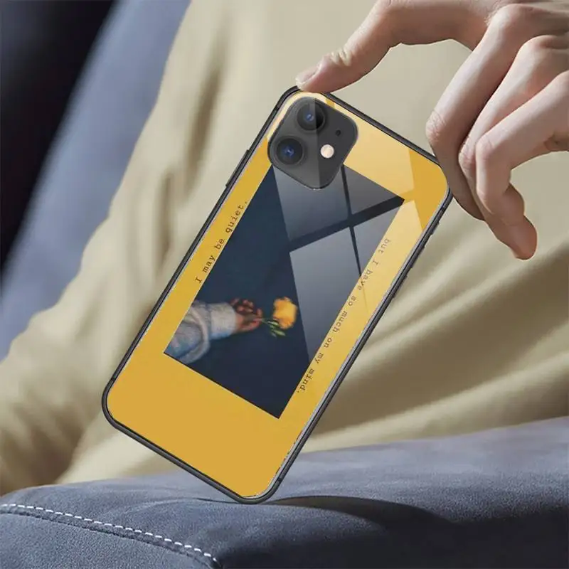 

Flower Sunflower Rose Phone Case Tempered glass For iphone 6 6S 7 8 plus X XS XR 11 12 mini PRO MAX COVER