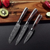 little cook japanese style kitchen knives set laser damascus pattern handmade cleaver utility santoku chef knife cooking tools