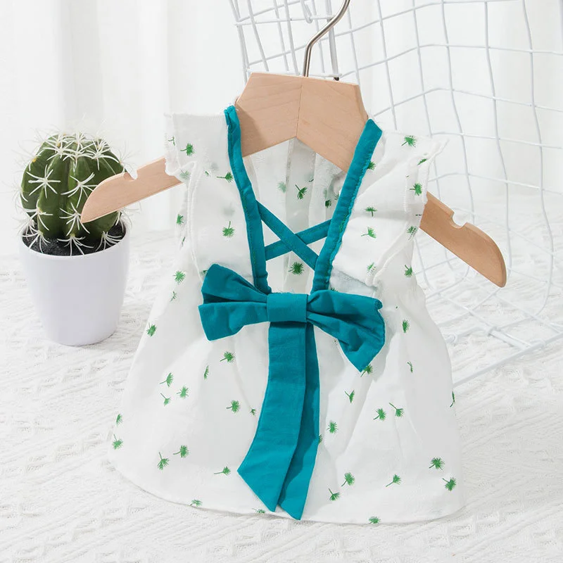 

Pet Dog Clothes Puppy Butterfly Ribbon Lace Dress Breathable Cotton Material Summer Dog Clothes Pet Supplies Puppy Accessories