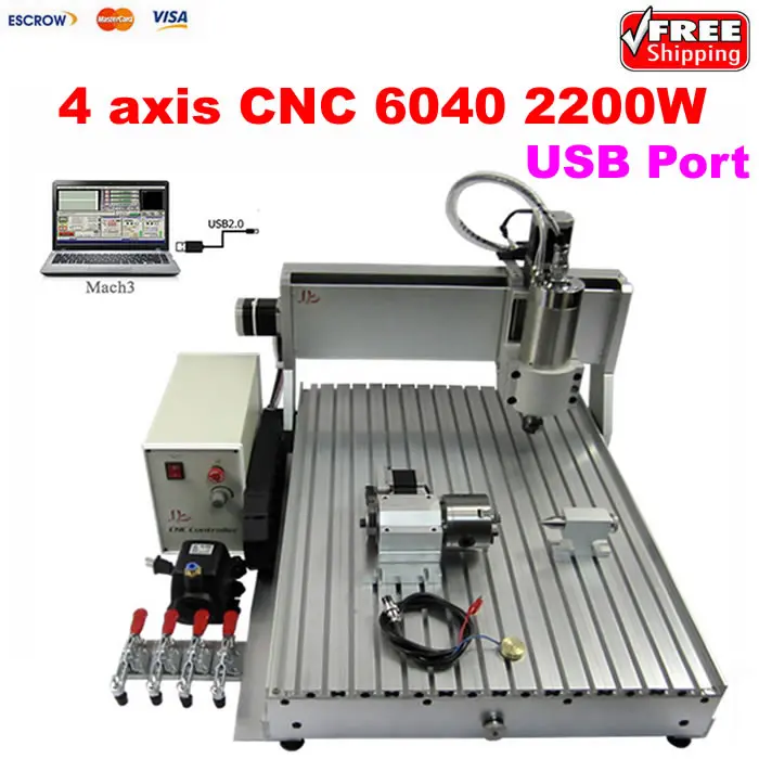 6040 кВт USB CNC универсальный деревообрабатывающий станок камень алюминий бронза 4