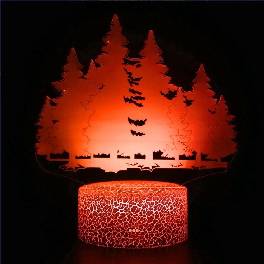 

3D Trees Plants Forest Landscape Decoration Holographic Illusion Abstract LED Light Luminous Glowing Lava Light Christmas Gift