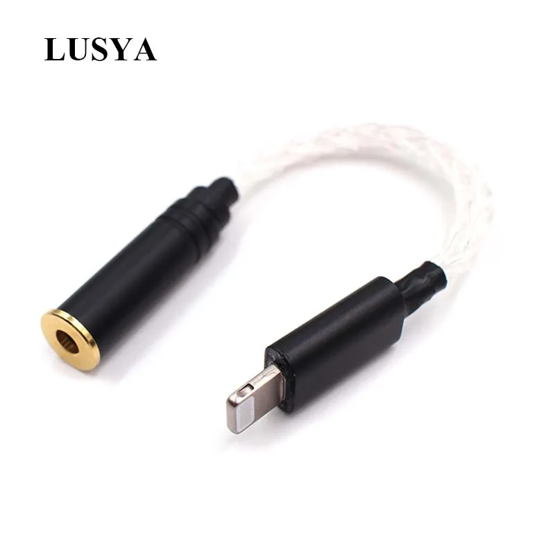 Адаптер для наушников Lusya из стерлингового серебра iPhone 7 8 X AUX адаптер Lightning 3 5 мм 4 2